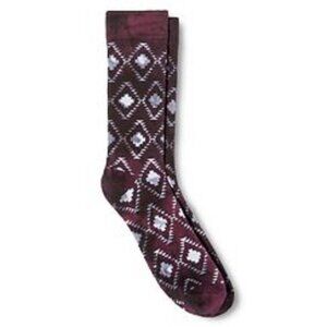 Mossimo Size 6-12 Crew Socks Mens Brown White Geometric Pattern NEW